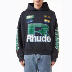 RHUDE Racing Motor Logo Pullover Hoodie
