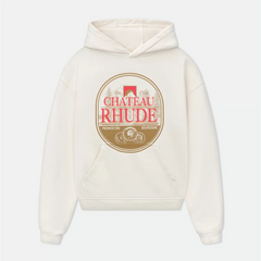 RHUDE Chateau Wine Label Print Pullover Hoodie