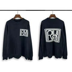 Rhude Square Logo Jacquard Crewneck Knit Sweater