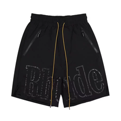 Rhude Embossed Logo Black Nylon Casual Shorts