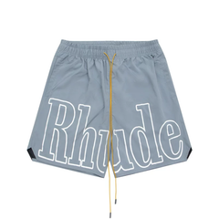 Rhude Hot Light Blue Big Outline Logo Shorts