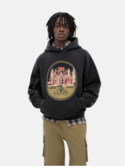 RHUDE Chateau Wine Label Black Pullover Hoodie