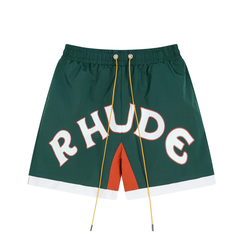Rhude Arch Logo Green Casual Shorts