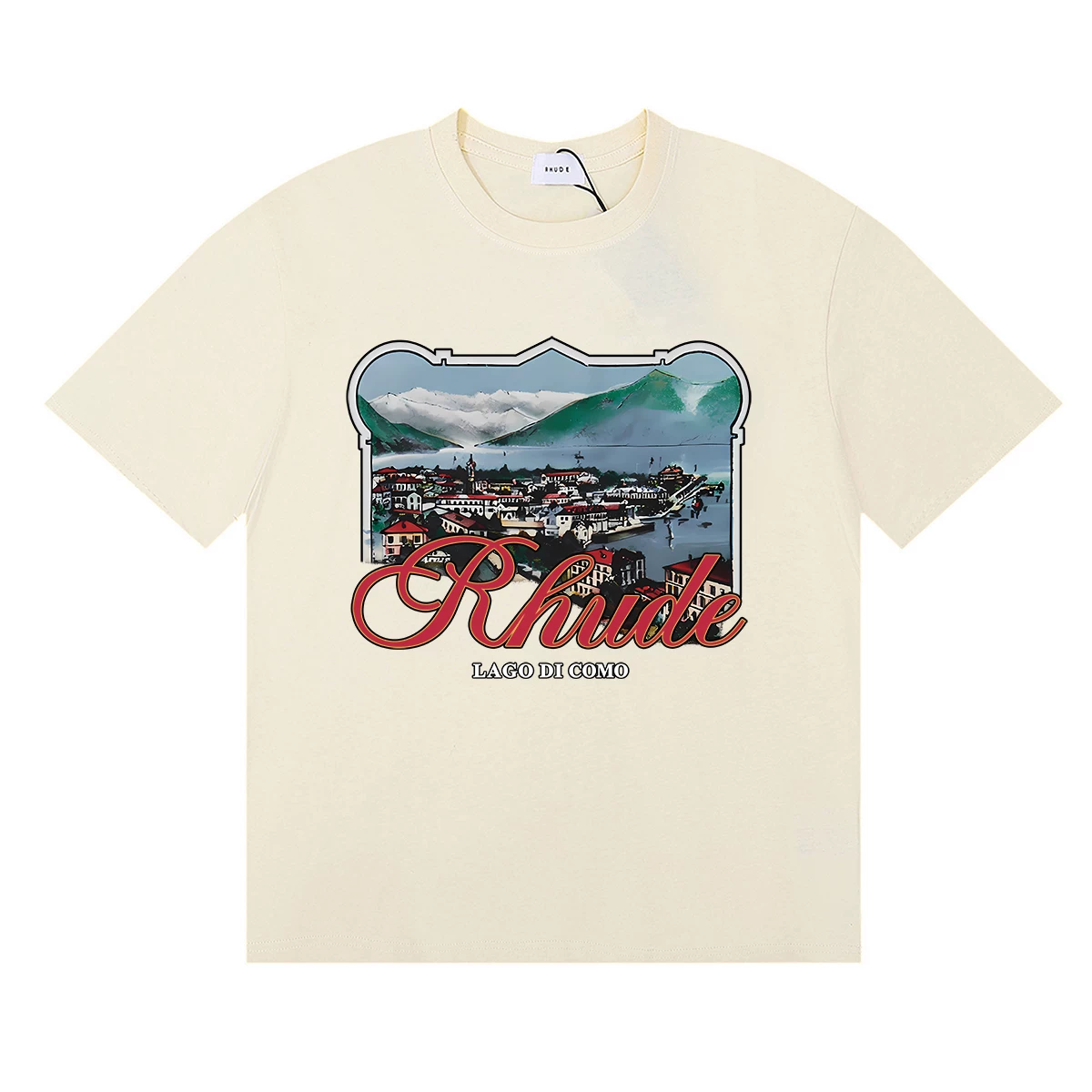 Rhude Lago Di Como Scenery Graphic Tee