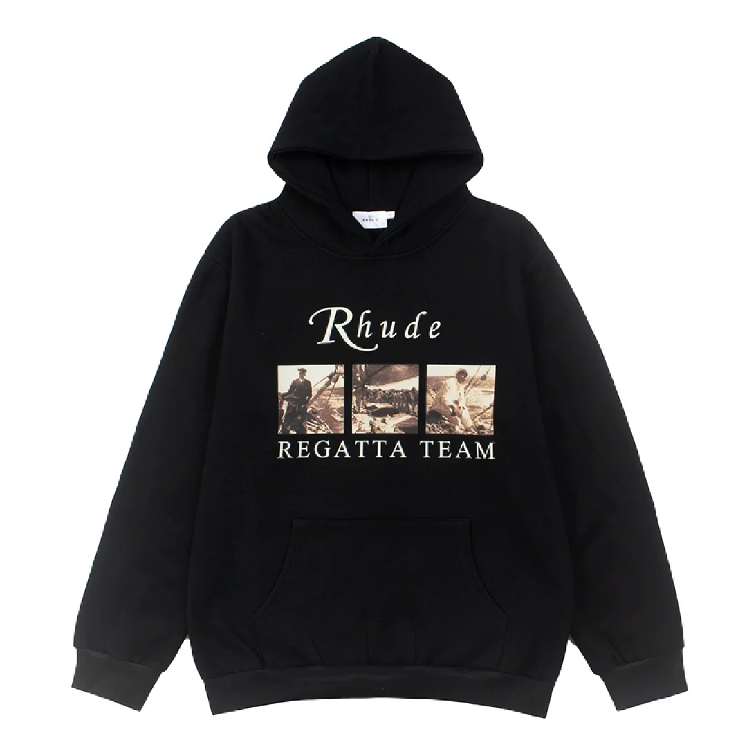 RHUDE Regatta Team Photo Print Pullover Hoodie