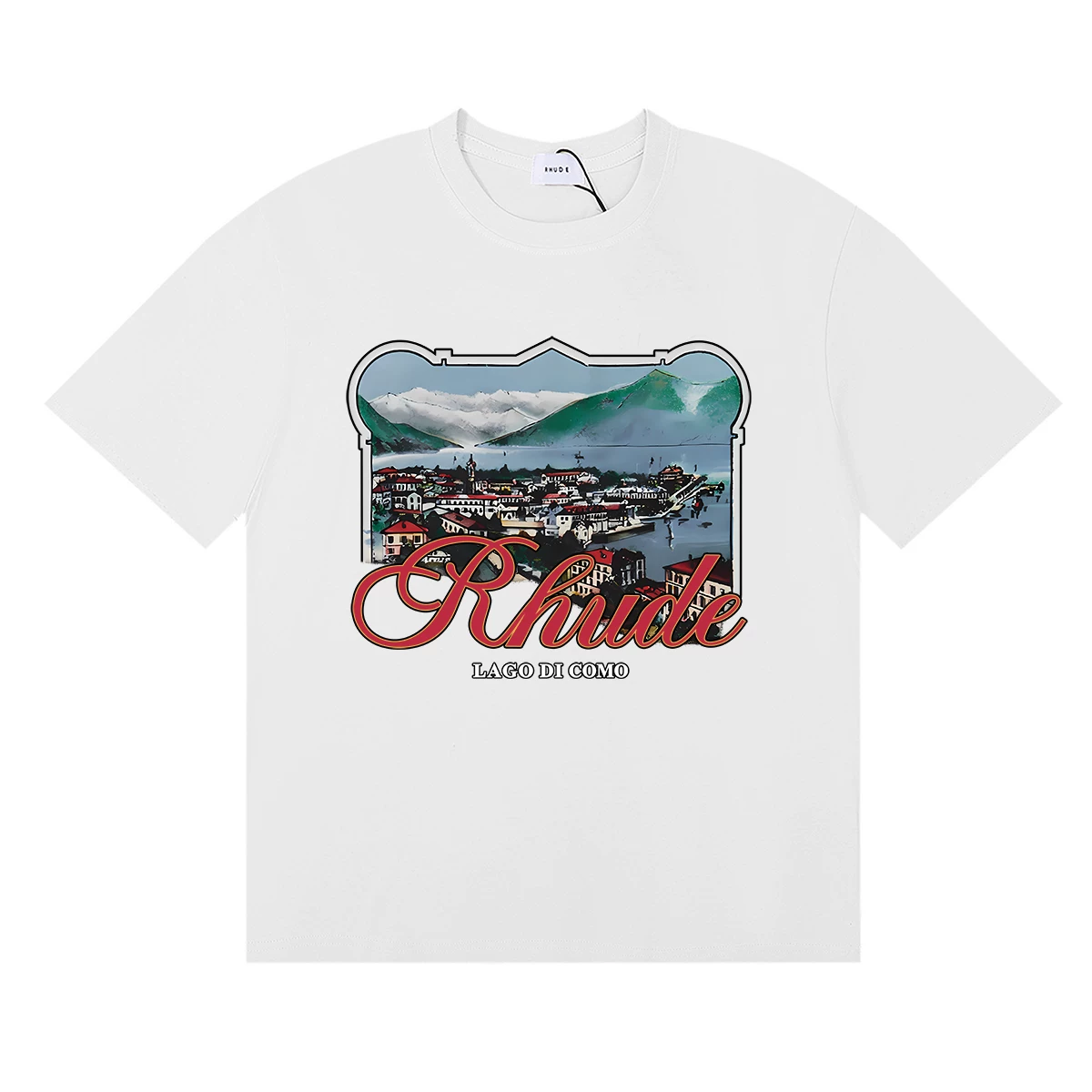 Rhude Lago Di Como Scenery Graphic Tee