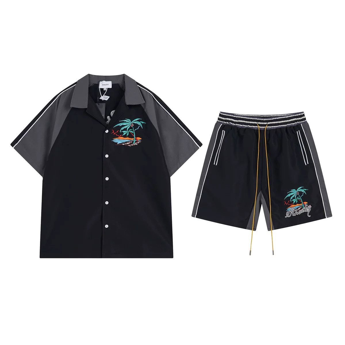 Rhude Palm Tree Shirt Shorts Set