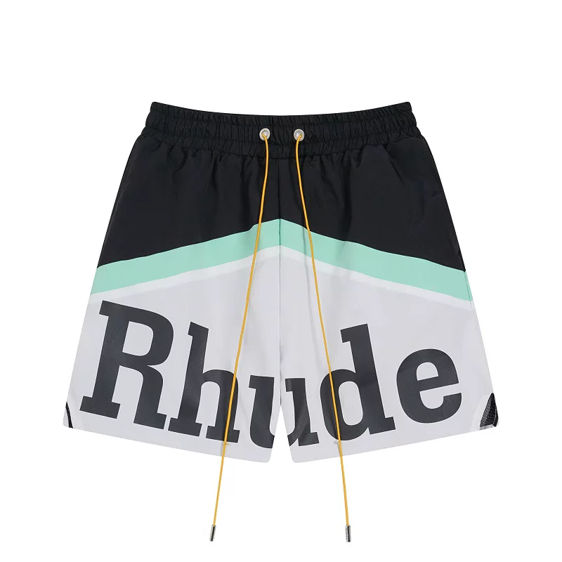 Rhude Black White Color Block Nylon Casual Shorts Unisex Streetwear