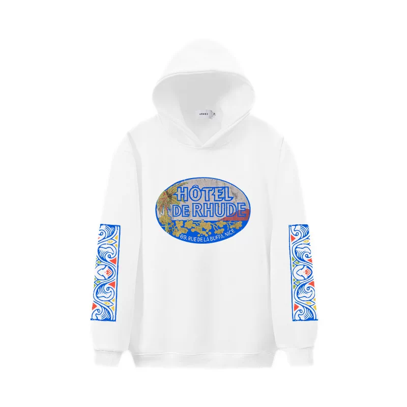 RHUDE Hotel De Rhude White Graphic Hoodie