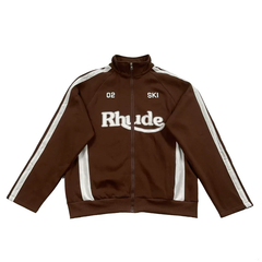 RHUDE Ski 02 Brown Striped Full Zip Track Jacket
