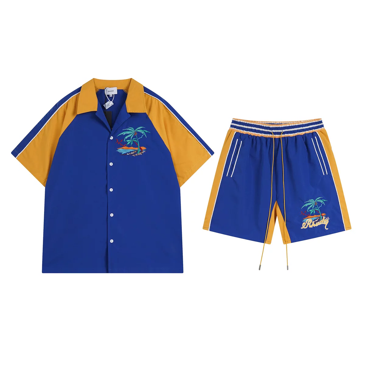Rhude Palm Tree Color Block 2 Piece Set