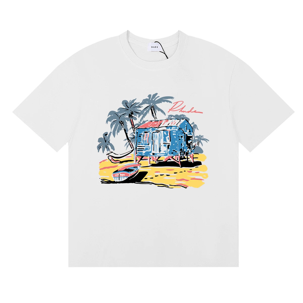 Rhude Beach Hut Palm Graphic Tee