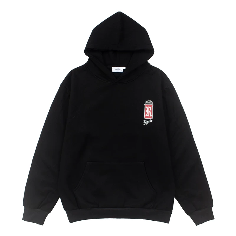 RHUDE Crown R Logo Small Print Pullover Hoodie