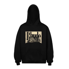RHUDE Lying Leopard Chest Logo Black Hoodie