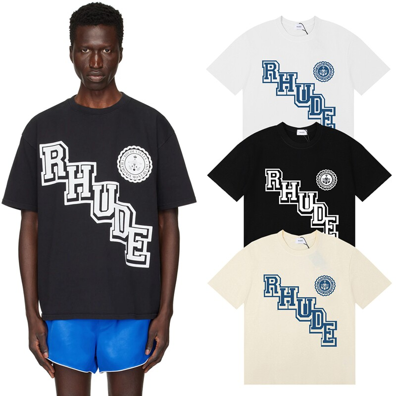 Rhude Varsity Diagonal Logo Tee