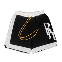 Rhude Hot Black Color Block Basketball Shorts