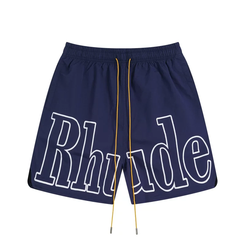Rhude Hot Navy Big Outline Logo Shorts