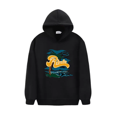 RHUDE Palm Beach Scene Black Hoodie