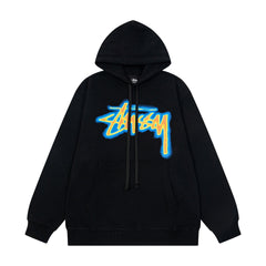 STUSSY Stock Logo Pullover Hoodie – Black