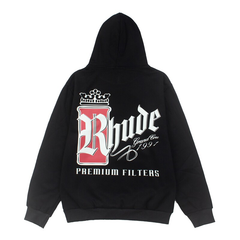 RHUDE Crown R Logo Small Print Pullover Hoodie