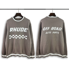 Rhude Off Road Auto Parts Checkerboard Knit Sweater