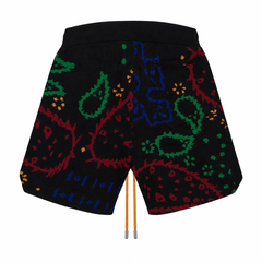 Rhude Hot Multicolor Paisley Knit Shorts