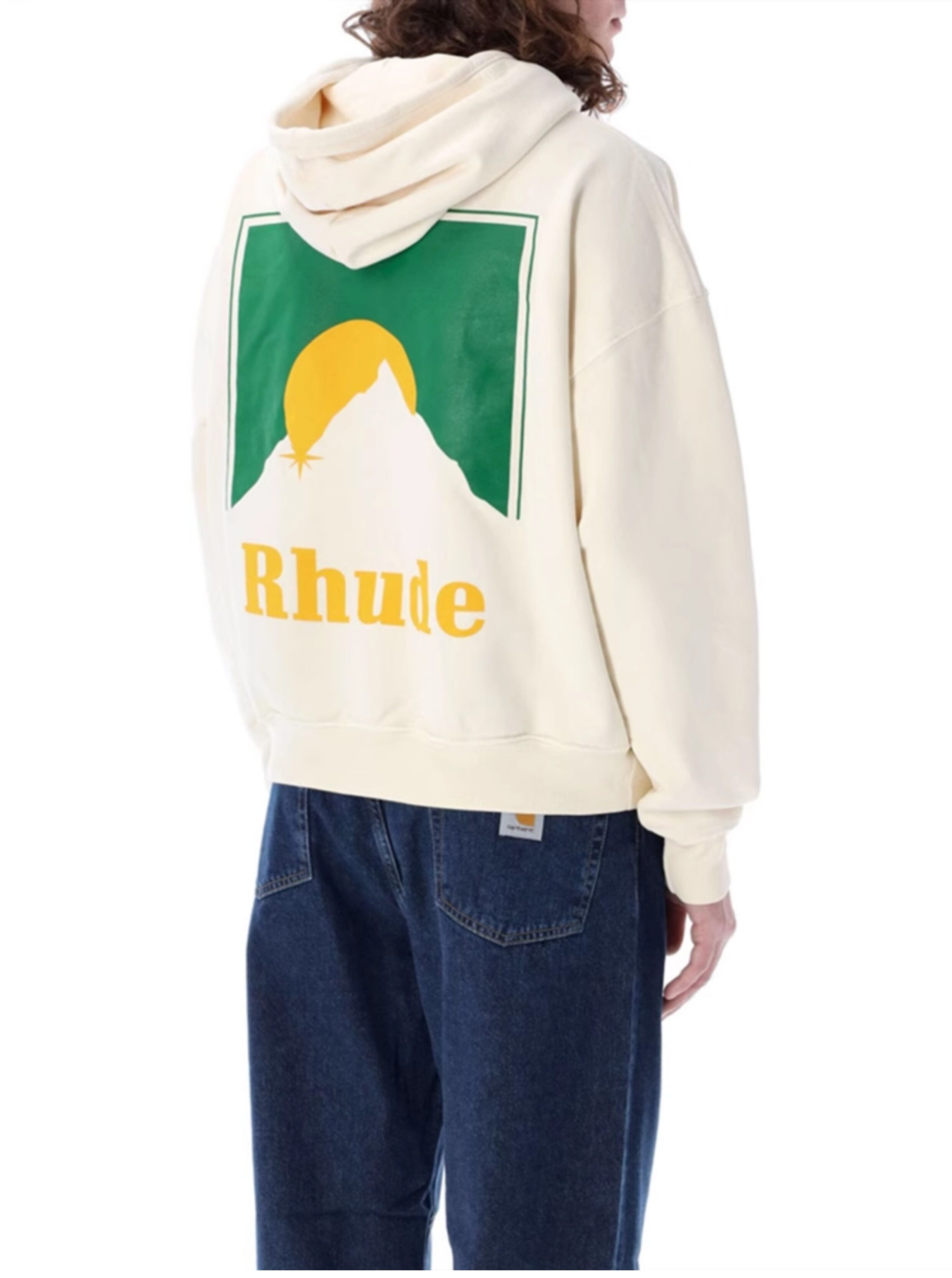RHUDE Palm R Logo Cream Pullover Hoodie