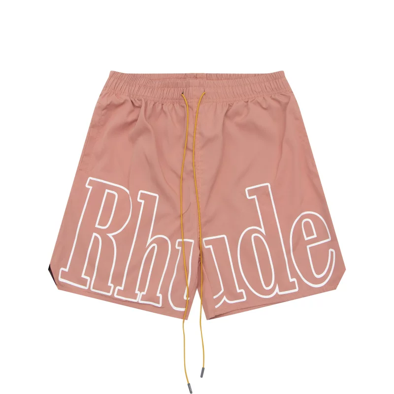 Rhude Hot Dusty Pink Big Outline Logo Shorts