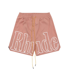 Rhude Hot Dusty Pink Big Outline Logo Shorts