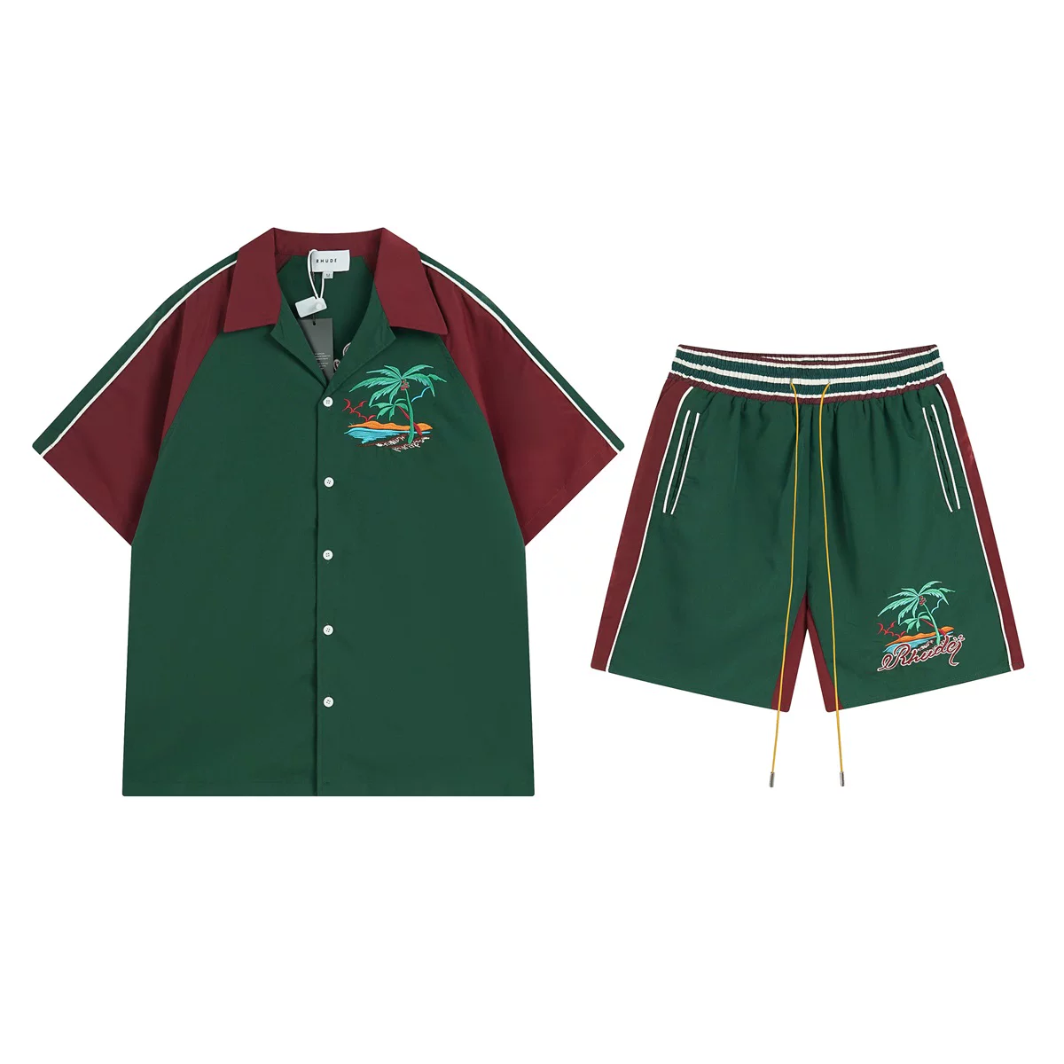Rhude Palm Tree Contrast 2 Piece Set
