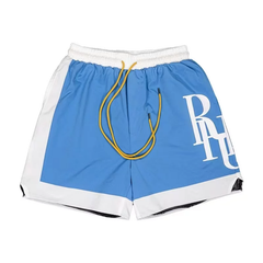 Rhude Hot Blue Color Block Basketball Shorts